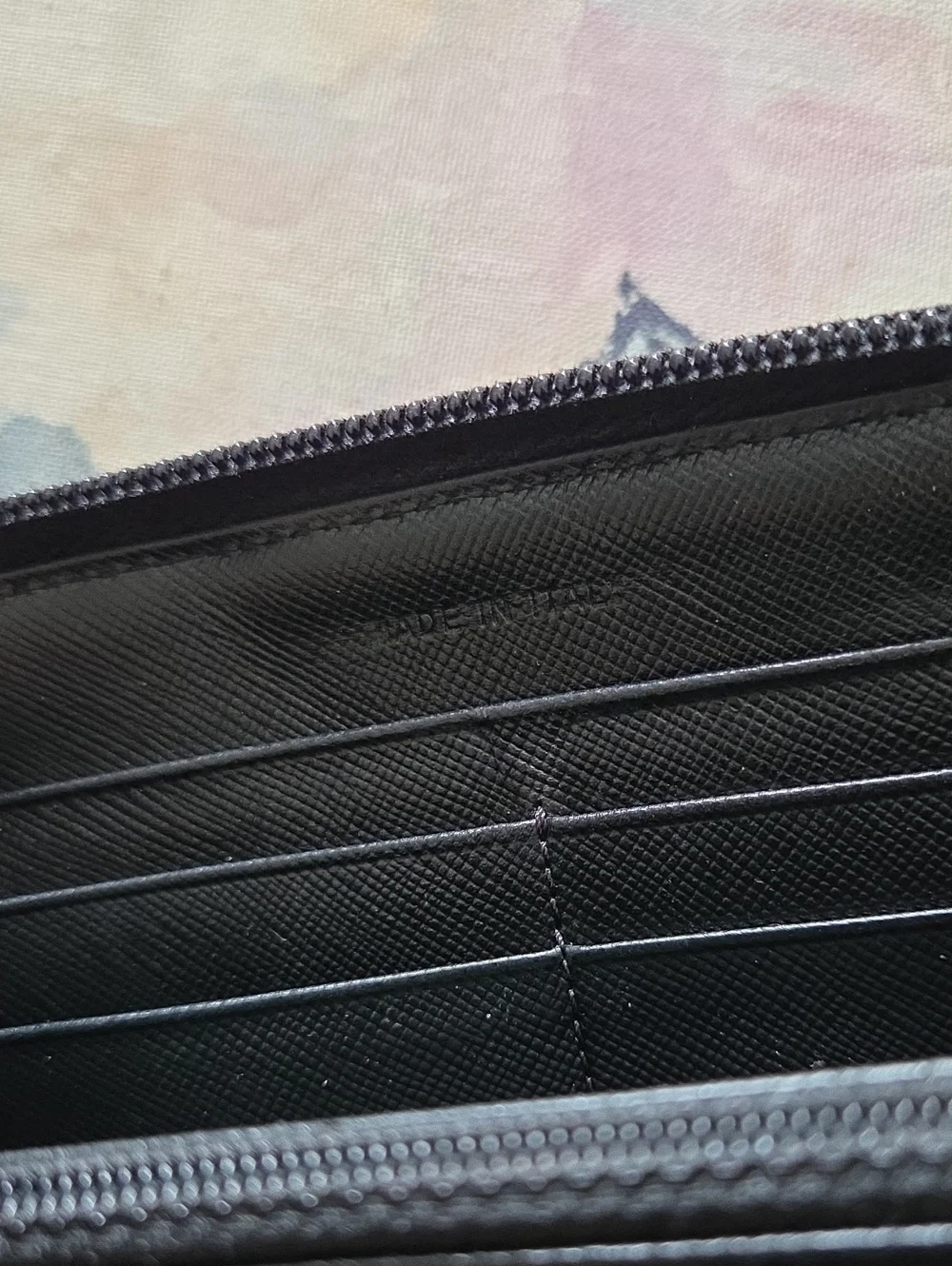 Prada Black Zip-Around Nylon Wallet